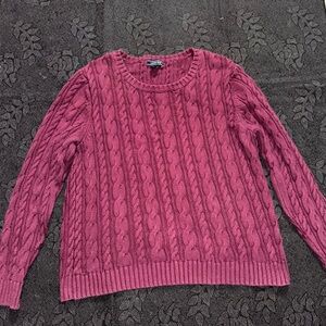 Land’s End Women's Cable Knit Sweater - Pink